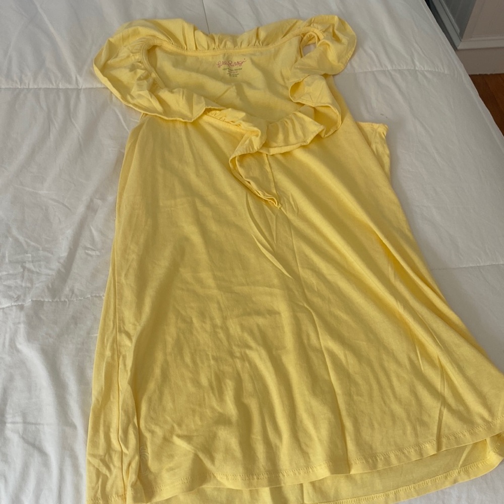 Lilly yellow tank top with ruffles